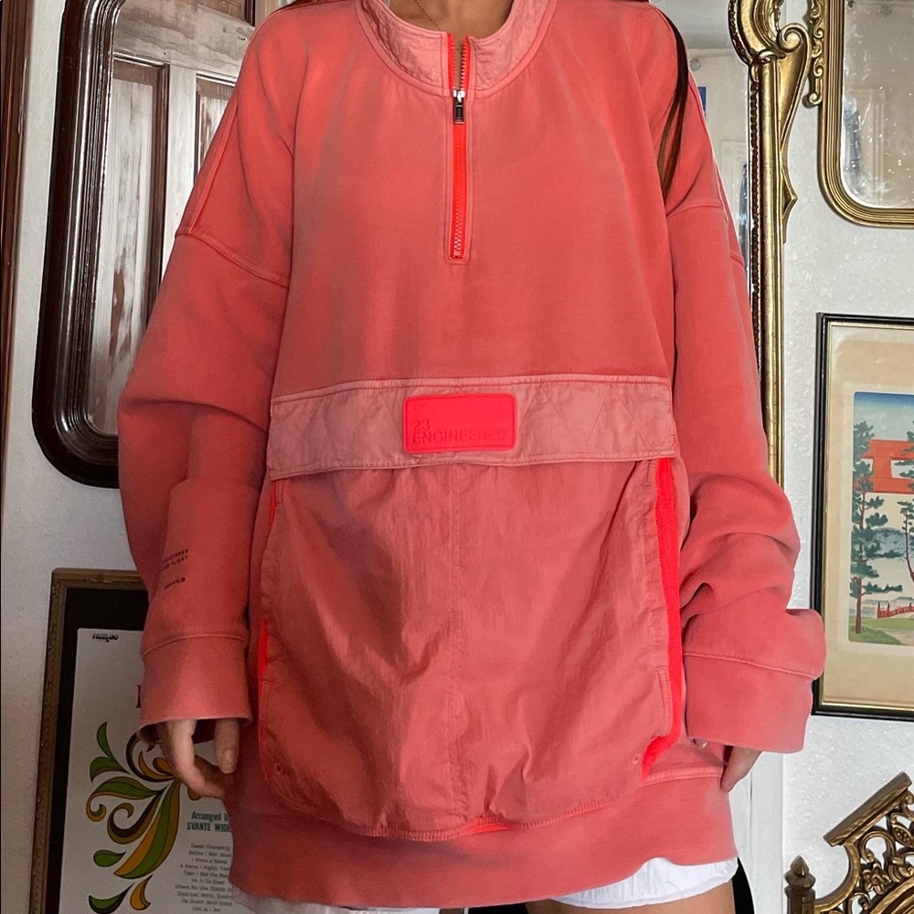 Jordan Salmon half zip jacket with front pocket